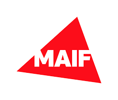 Logo rouge et blanc avec écrit MAIF