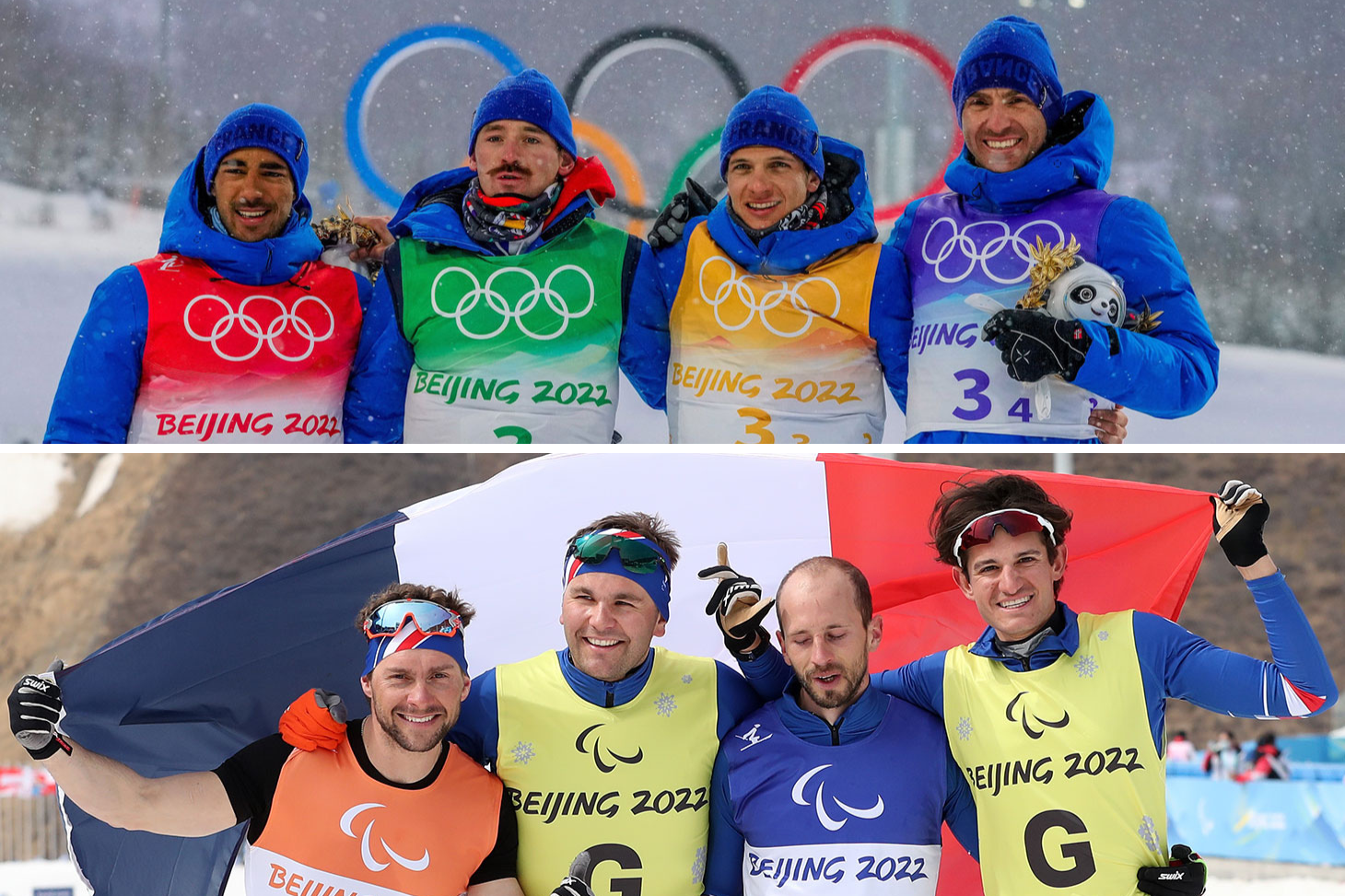 Photo 1 - De gauche à droite Richard Jouve, Hugo Lapalus, Clément Parisse et Maurice Manificat © Michel Cottin - Agence Zoom // Photo 2 - De g. à d. Benjamin Daviet, Alexandre Pouyé, Anthony Chalençon et Brice Ottonello © Grégory Picout - CPSF